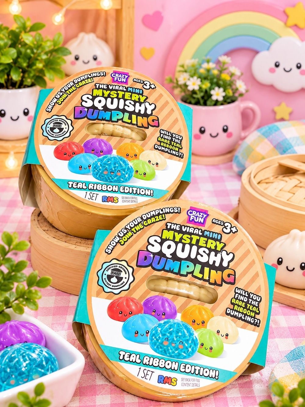 RMS Mystery Squishy Dumpling Set of 2- Teal Ribbon Edition AUTHENTIC